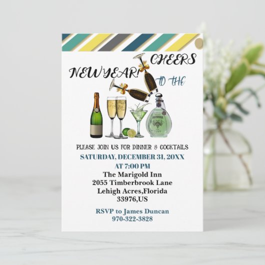 Keer op nieuwjaarsavond moderne kunst kaart (Staand voorkant)