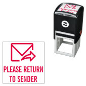 "KEER TERUG NAAR VERZENDING" & envelop-en-pijl Zelfinktende Stempel (In situ)