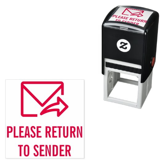 "KEER TERUG NAAR VERZENDING" & envelop-en-pijl Zelfinktende Stempel (In situ)