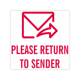 "KEER TERUG NAAR VERZENDING" & envelop-en-pijl Zelfinktende Stempel