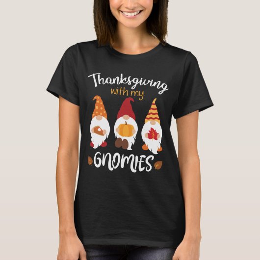 Keer Thanksgiving met Mijn Gnomen/Gnomen T-shirt (Voorkant)