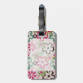 Keergierig elegante kleurrijke veerbloemen bagagelabel (Achterkant verticaal)