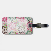 Keergierig elegante kleurrijke veerbloemen bagagelabel (Achterkant horizontaal)