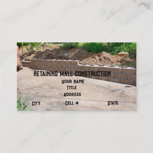 Keermuurconstructie Visitekaartje (Voorkant)