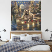 Kees hond Kerst Feestelijke Reis Canvas Afdruk (Insitu (Slaapkamer))