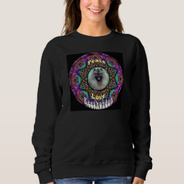 Kees in paarse mandala sweatshirt