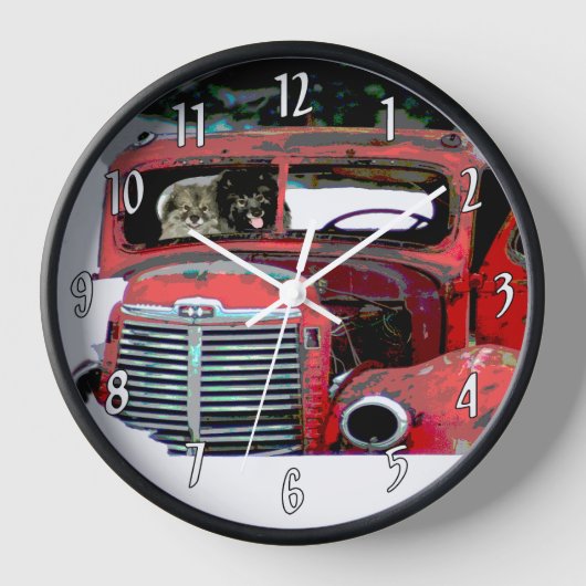 Kees Keeshond Kerstmis Oude Truck Schilderij Hond (Voorkant)