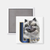 Kees Keeshond Kunst Cadeaus Magneet (Voorkant / Achterkant)