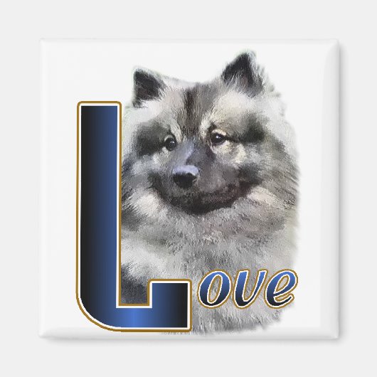 Kees Keeshond Kunst Cadeaus Magneet (Voorkant)