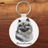 Kees Keeshond Kunst Cadeaus Sleutelhanger (Voorkant)