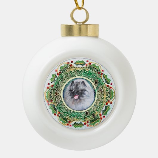 Kees Mandala Kerstversiering Keramische Bal Ornament (Voorkant)