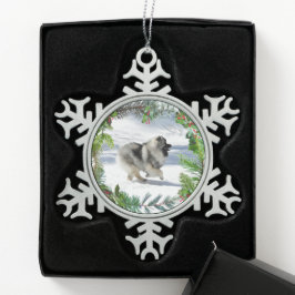 Kees rennen in sneeuw kerst ornament