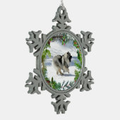 Kees rennen in sneeuw kerst ornament (Links)