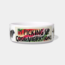 Keesdoorn food bowl met "Good Vibrations" logo Voerbakje
