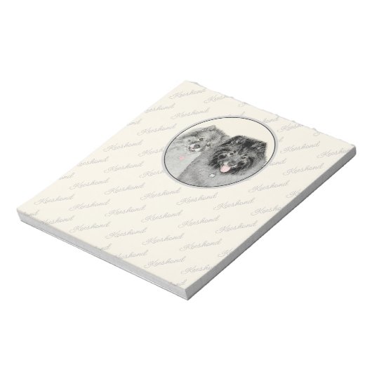 Keesdoorn Graphics Keeshond Ma en Son Notepad Notitieblok (Linkerzijde)