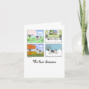 Keesdoorn's Four Seasons   Cute Keesie Dog Cartoon Kaart
