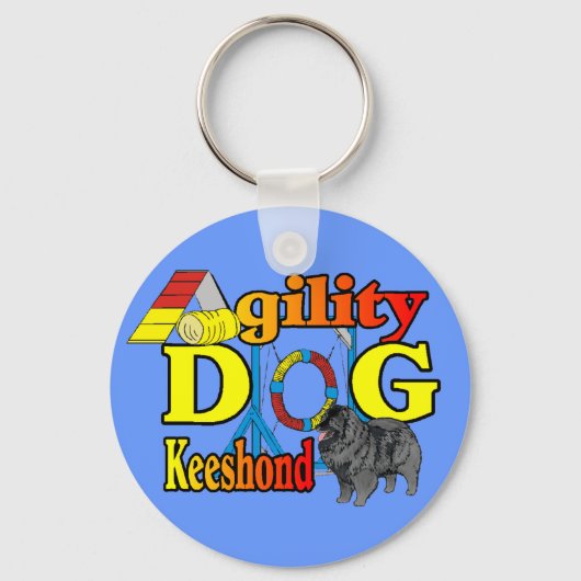 Keeshond Agility Cadeaus Sleutelhanger (Voorkant)