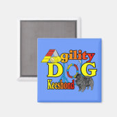 Keeshond Agility Gifts Magneet (Voorkant / Achterkant)