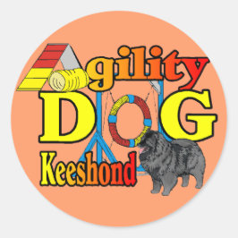 Keeshond Agility Gifts Ronde Sticker