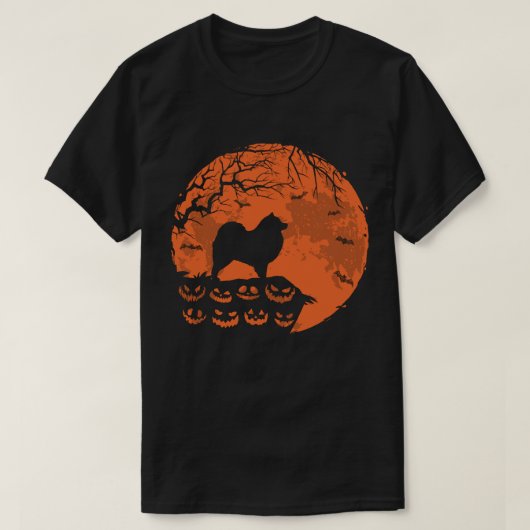 Keeshond and Moon Halloween Costume Hondenliefhebb T-shirt (Design voorkant)