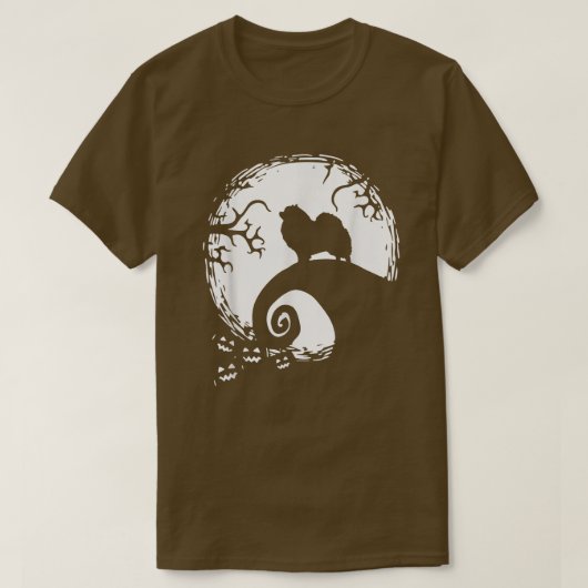 Keeshond And Moon Halloween T-shirt (Design voorkant)