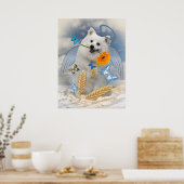 Keeshond Angel Stands met Butterflies art Poster (Keuken)