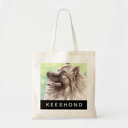Keeshond Aquarel Portret Tote Bag (Voorkant)