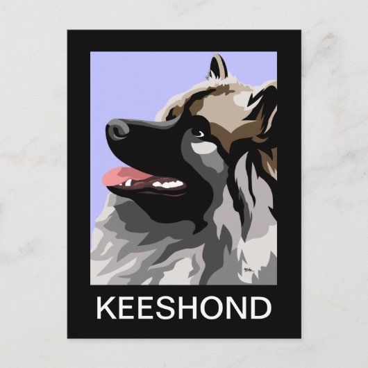 Keeshond Art Briefkaart (Voorkant)