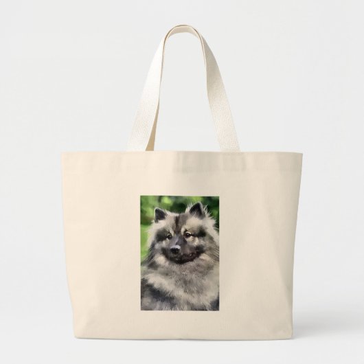 Keeshond Art Gifts Grote Tote Bag (Voorkant)