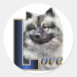 Keeshond Art Gifts Ronde Sticker