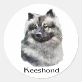 Keeshond Art Gifts Ronde Sticker