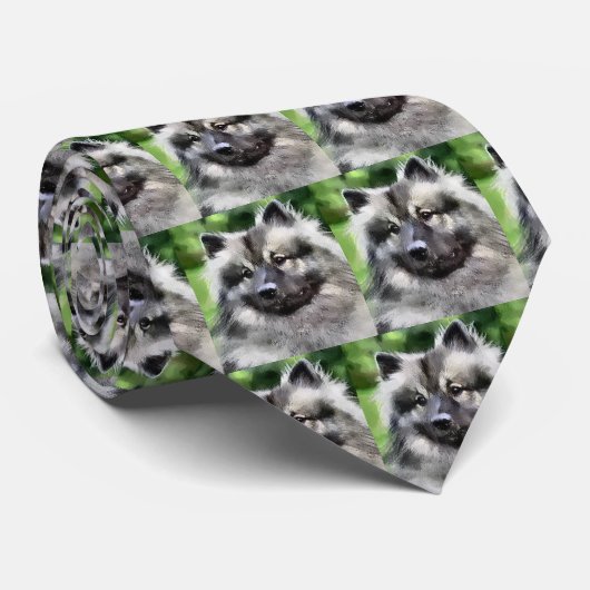 Keeshond Art Gifts Stropdas (Opgerold)