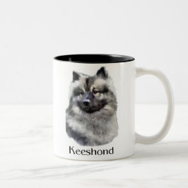 Keeshond Art Gifts Tweekleurige Koffiemok