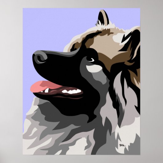 Keeshond Art Poster (Voorkant)
