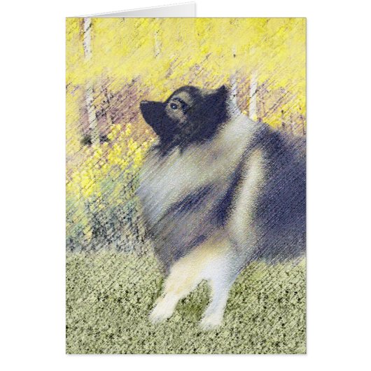 Keeshond Aspen Painting - Cute Original Dog Art (Voorkant)