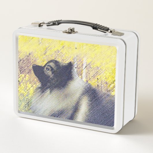 Keeshond Aspen Painting - Cute Original Dog Art (Voorkant)