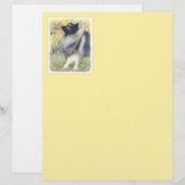 Keeshond Aspen Painting - Cute Original Dog Art (Voorkant / Achterkant)