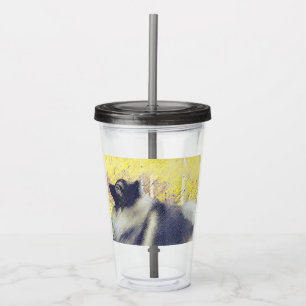 Keeshond Aspen Painting - Cute Original Dog Art Acryl Drinkbeker