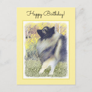 Keeshond Aspen Painting - Cute Original Dog Art Briefkaart