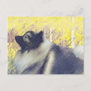 Keeshond Aspen Painting - Cute Original Dog Art Briefkaart