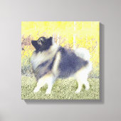 Keeshond Aspen Painting - Cute Original Dog Art Canvas Afdruk (Voorkant)