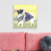 Keeshond Aspen Painting - Cute Original Dog Art Canvas Afdruk (Insitu (Woonkamer))