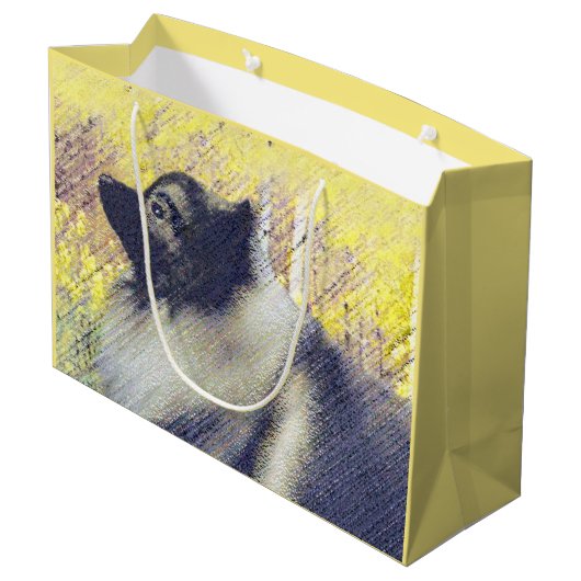 Keeshond Aspen Painting - Cute Original Dog Art Groot Cadeauzakje (Achterkant Gekanteld)