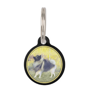 Keeshond Aspen Painting - Cute Original Dog Art Huisdierpenning