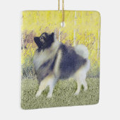 Keeshond Aspen Painting - Cute Original Dog Art Keramisch Ornament (Rechts)