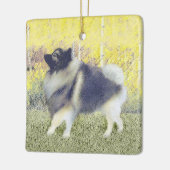 Keeshond Aspen Painting - Cute Original Dog Art Keramisch Ornament (Links)