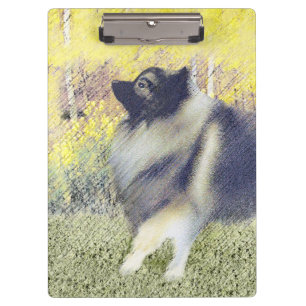 Keeshond Aspen Painting - Cute Original Dog Art Klembord