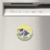 Keeshond Aspen Painting - Cute Original Dog Art Magneet (Insitu (Vaatwasser))