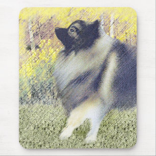 Keeshond Aspen Painting - Cute Original Dog Art Muismat