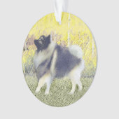 Keeshond Aspen Painting - Cute Original Dog Art Ornament (voorkant)